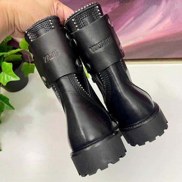 ZADIG & VOLTAIRE Joe Ankle Boots Leather in Black Size 37 / US 6 - Picture 11 of 16